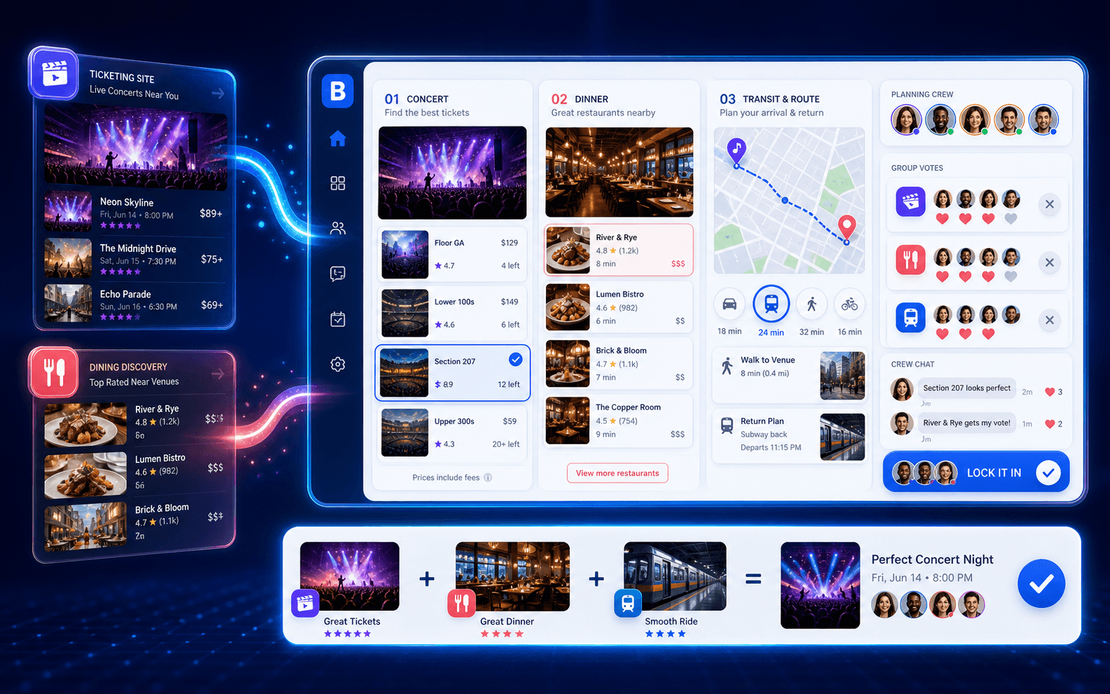 Concert + Dinner shared experience preview