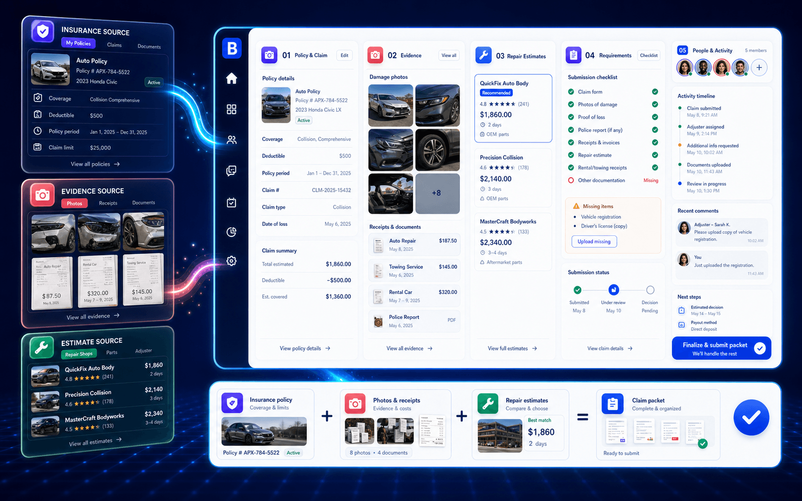 Insurance Claim Packet experience preview